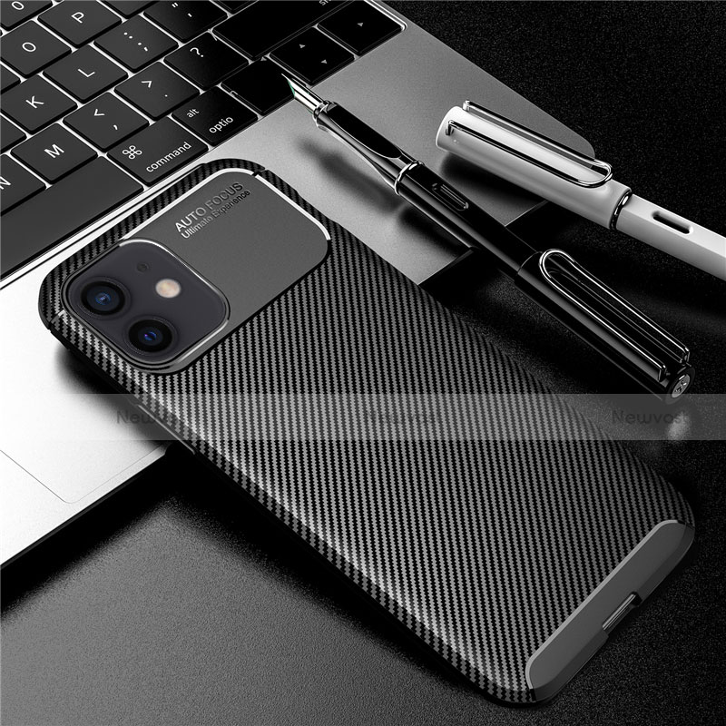 Silicone Candy Rubber TPU Twill Soft Case Cover for Apple iPhone 12 Mini Black