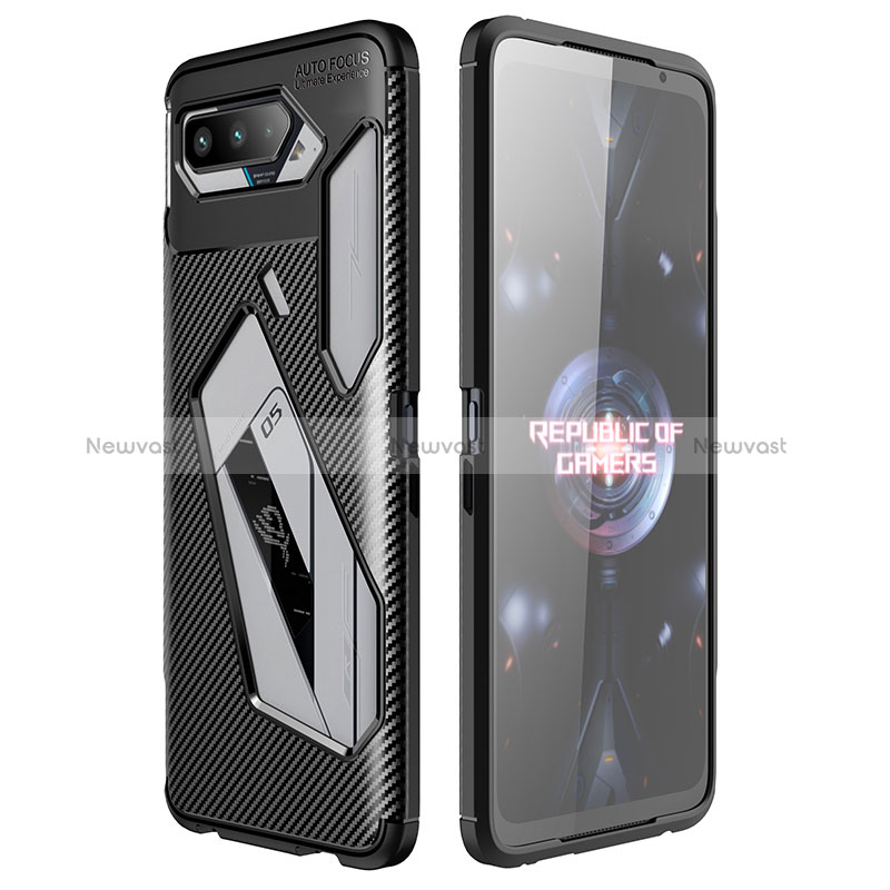 Silicone Candy Rubber TPU Twill Soft Case Cover for Asus ROG Phone 5 Pro Black