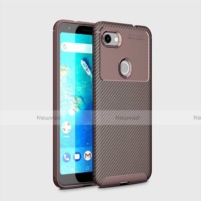 Silicone Candy Rubber TPU Twill Soft Case Cover for Google Pixel 3a XL Brown