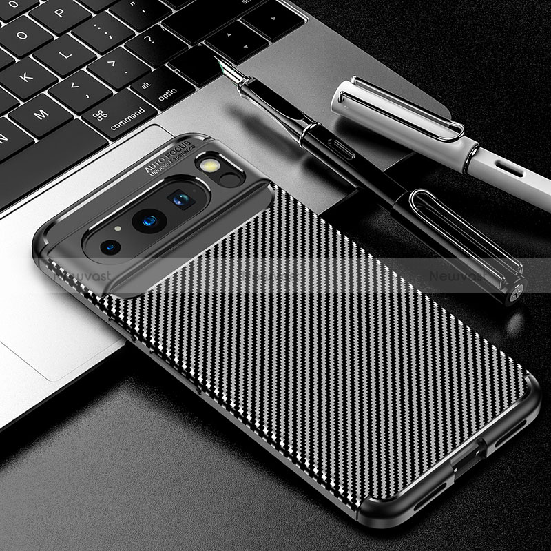 Silicone Candy Rubber TPU Twill Soft Case Cover for Google Pixel 8 Pro 5G Black