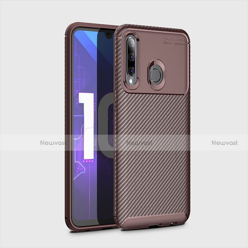 Silicone Candy Rubber TPU Twill Soft Case Cover for Huawei Honor 20i Brown