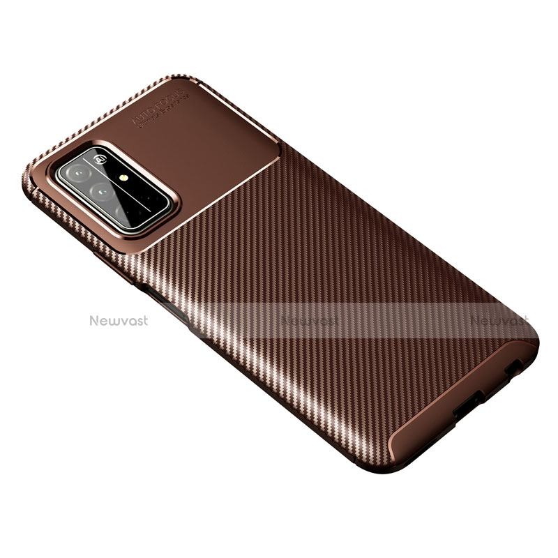 Silicone Candy Rubber TPU Twill Soft Case Cover for Huawei Honor 30S Brown