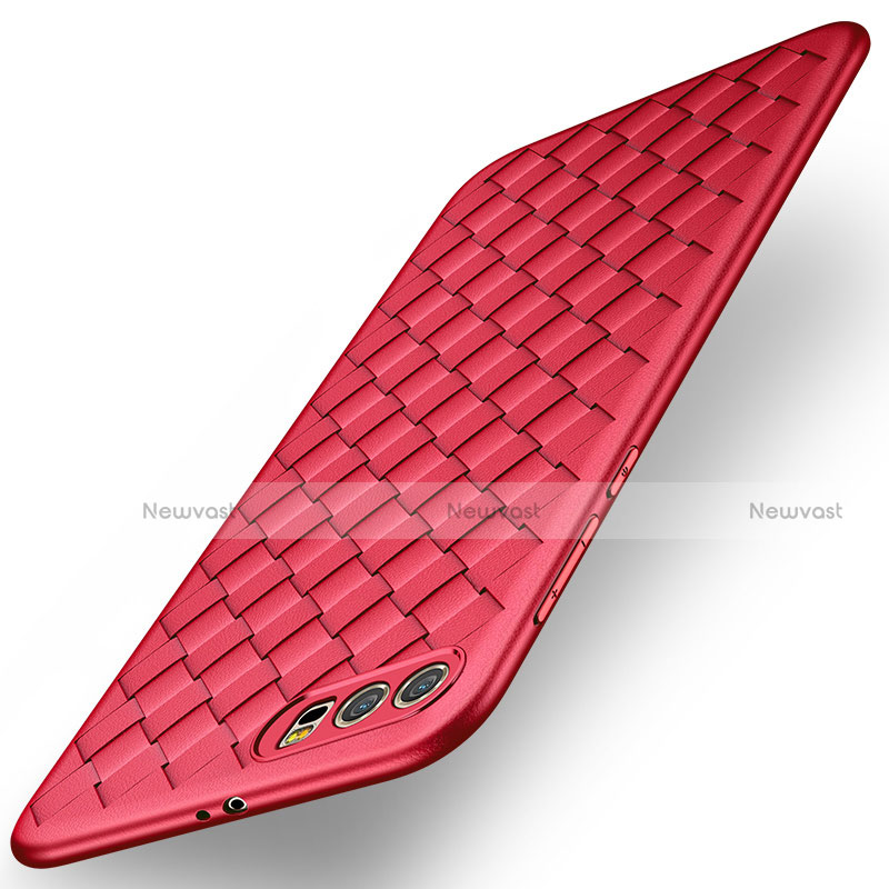 Silicone Candy Rubber TPU Twill Soft Case Cover for Huawei Honor 9 Premium Red