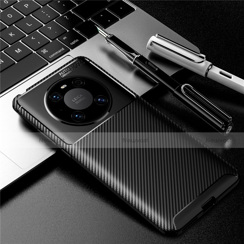 Silicone Candy Rubber TPU Twill Soft Case Cover for Huawei Mate 40 Black