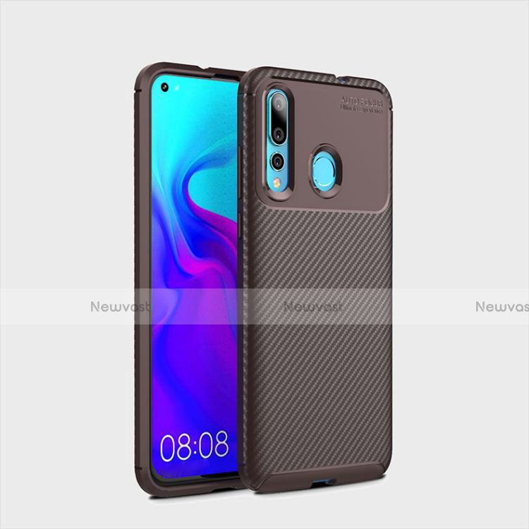 Silicone Candy Rubber TPU Twill Soft Case Cover for Huawei Nova 4 Brown