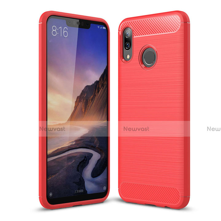 Silicone Candy Rubber TPU Twill Soft Case Cover for Huawei P Smart+ Plus Red