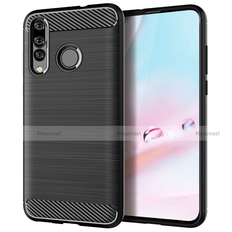 Silicone Candy Rubber TPU Twill Soft Case Cover for Huawei P30 Lite Black