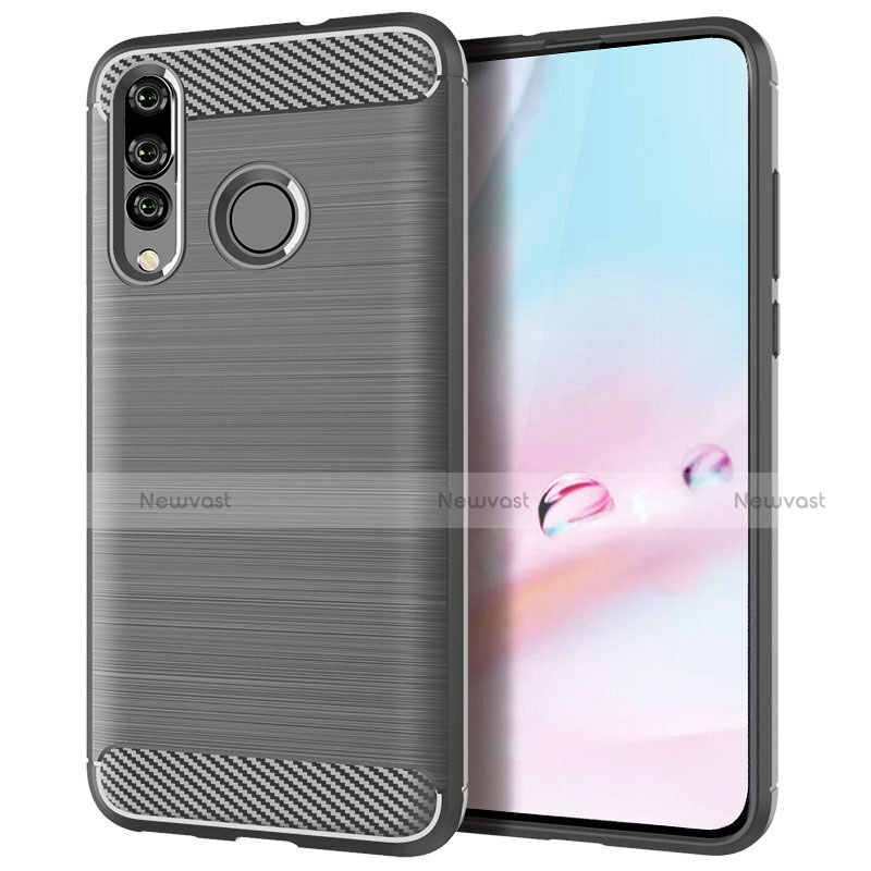 Silicone Candy Rubber TPU Twill Soft Case Cover for Huawei P30 Lite XL Gray