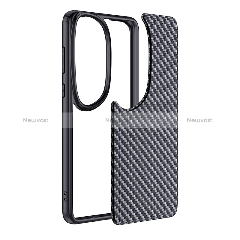 Silicone Candy Rubber TPU Twill Soft Case Cover for Huawei P60 Art Black