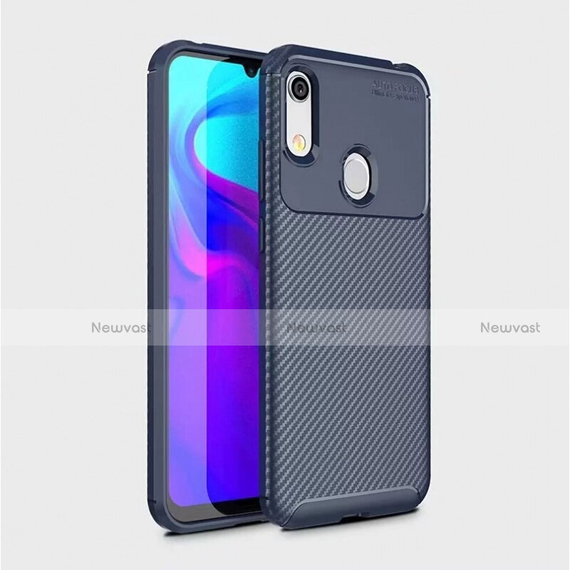 Silicone Candy Rubber TPU Twill Soft Case Cover for Huawei Y6 Prime (2019) Blue