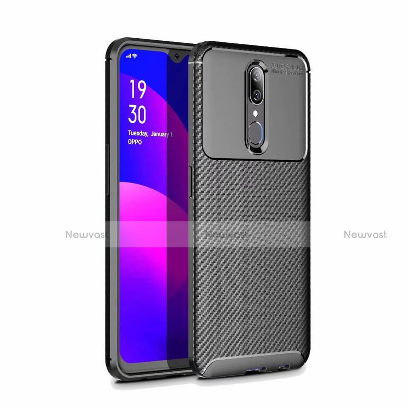 Silicone Candy Rubber TPU Twill Soft Case Cover for Oppo A9X Black