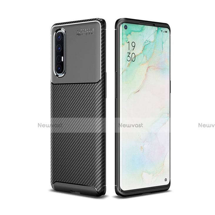 Silicone Candy Rubber TPU Twill Soft Case Cover for Oppo Find X2 Neo Black