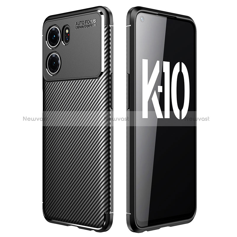 Silicone Candy Rubber TPU Twill Soft Case Cover for Oppo K10 5G Black