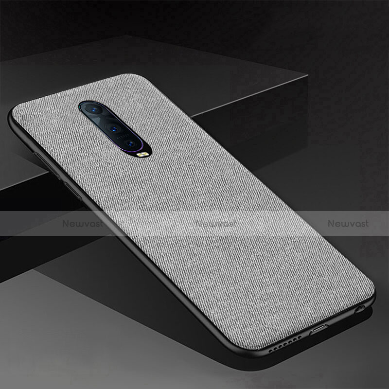 Silicone Candy Rubber TPU Twill Soft Case Cover for Oppo R17 Pro Gray