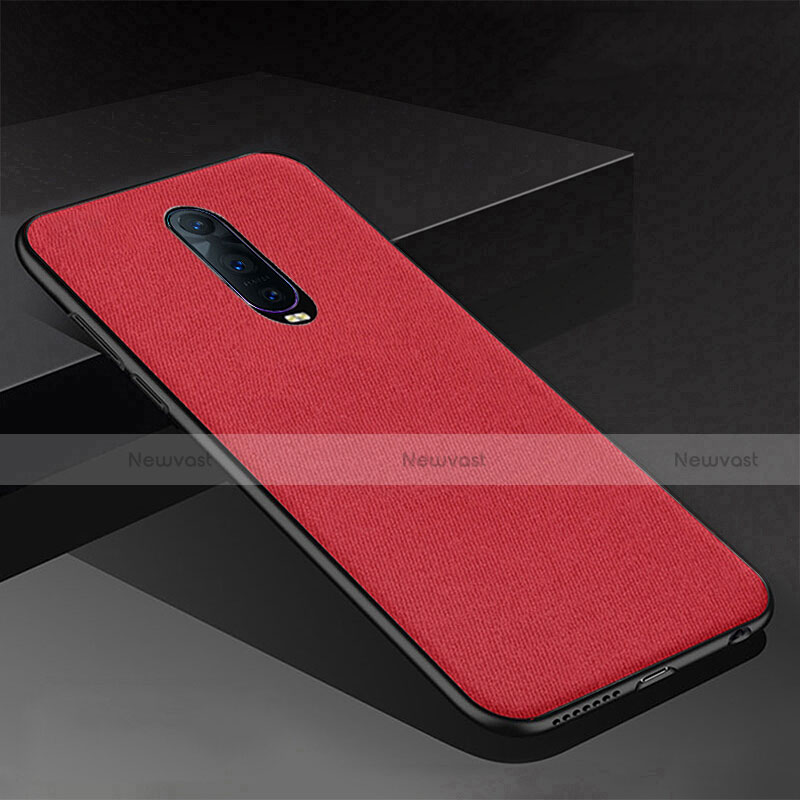 Silicone Candy Rubber TPU Twill Soft Case Cover for Oppo R17 Pro Red