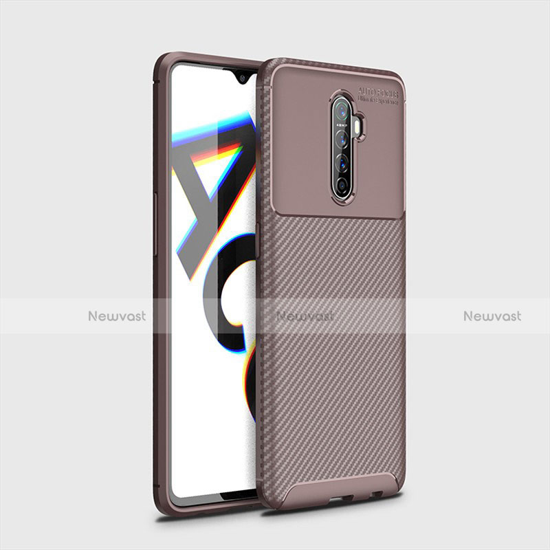 Silicone Candy Rubber TPU Twill Soft Case Cover for Oppo Reno Ace Brown