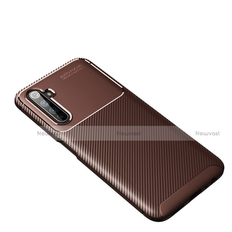 Silicone Candy Rubber TPU Twill Soft Case Cover for Realme 6 Pro Brown