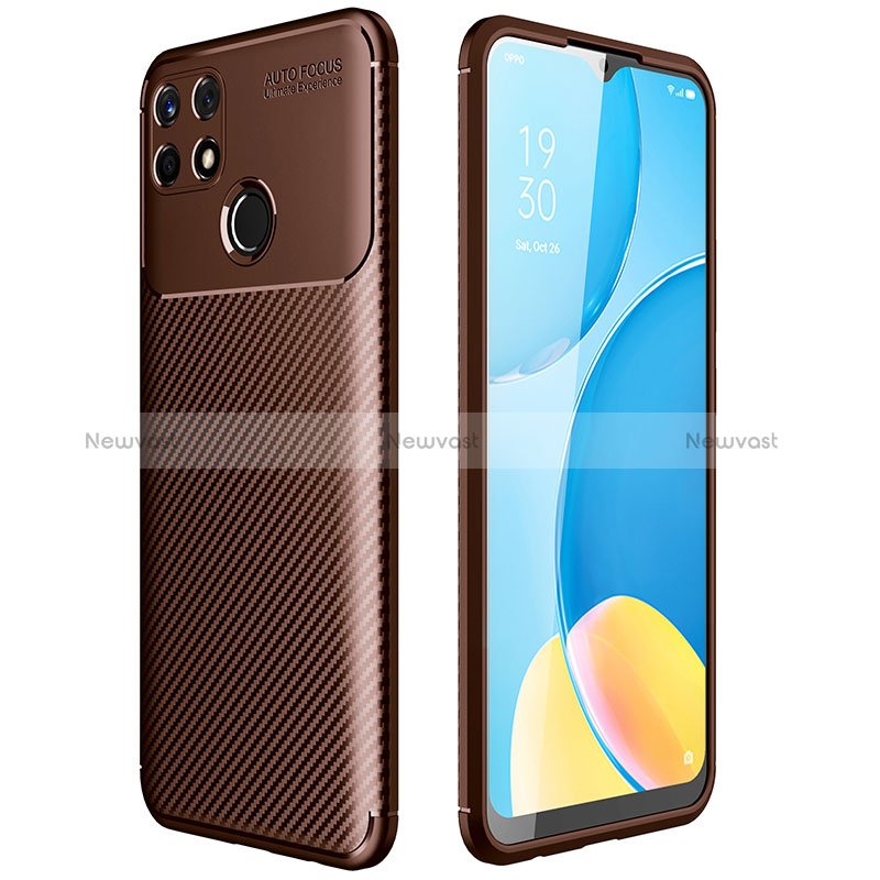 Silicone Candy Rubber TPU Twill Soft Case Cover for Realme 7i RMX2193 Brown