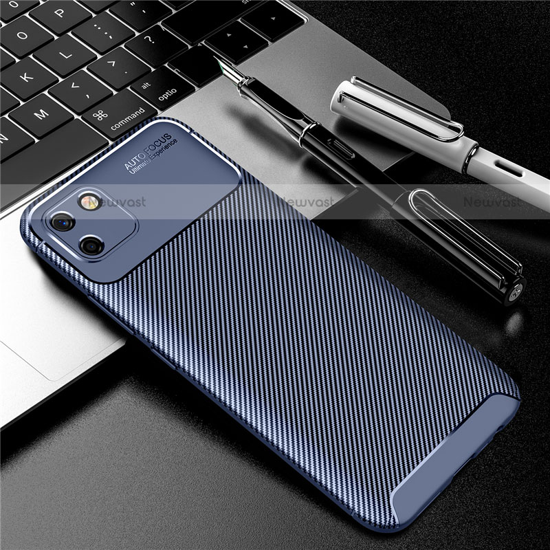 Silicone Candy Rubber TPU Twill Soft Case Cover for Realme C11 Blue