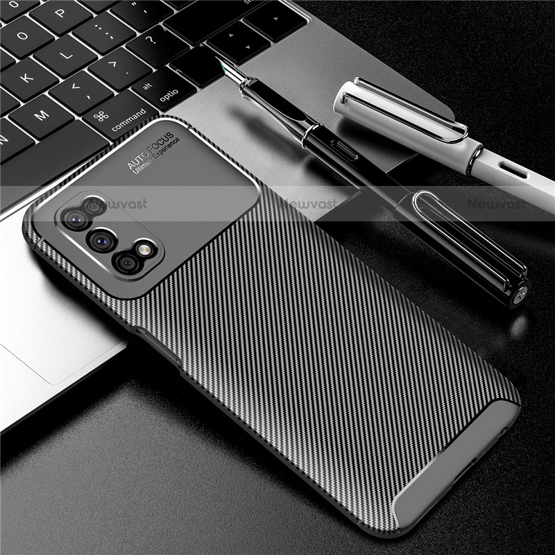 Silicone Candy Rubber TPU Twill Soft Case Cover for Realme Narzo 30 Pro 5G Black