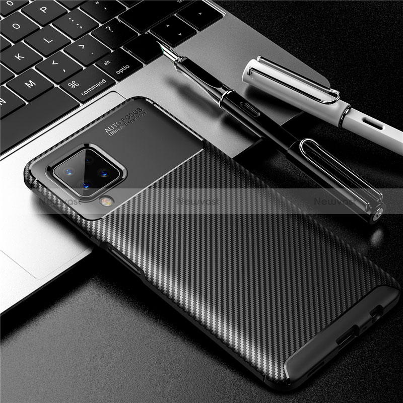 Silicone Candy Rubber TPU Twill Soft Case Cover for Samsung Galaxy A12 5G Black