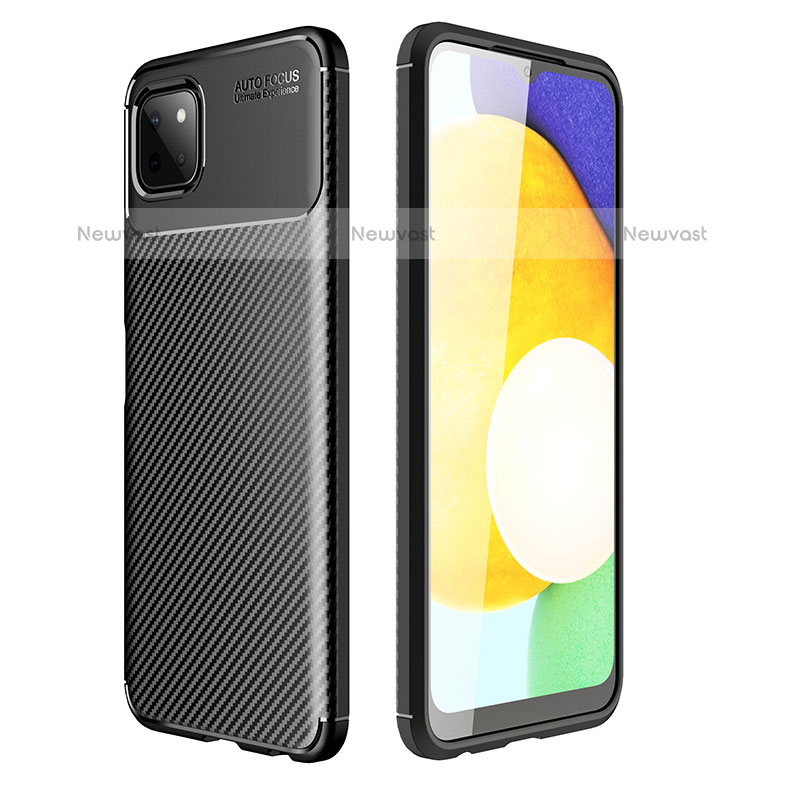 Silicone Candy Rubber TPU Twill Soft Case Cover for Samsung Galaxy A22 5G Black