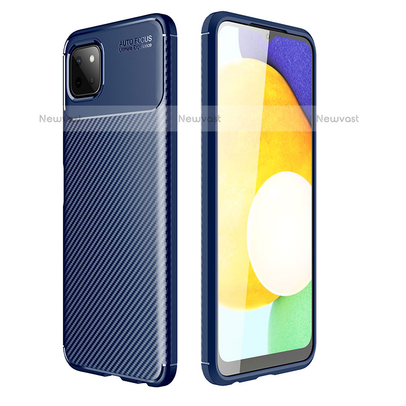 Silicone Candy Rubber TPU Twill Soft Case Cover for Samsung Galaxy A22 5G Blue