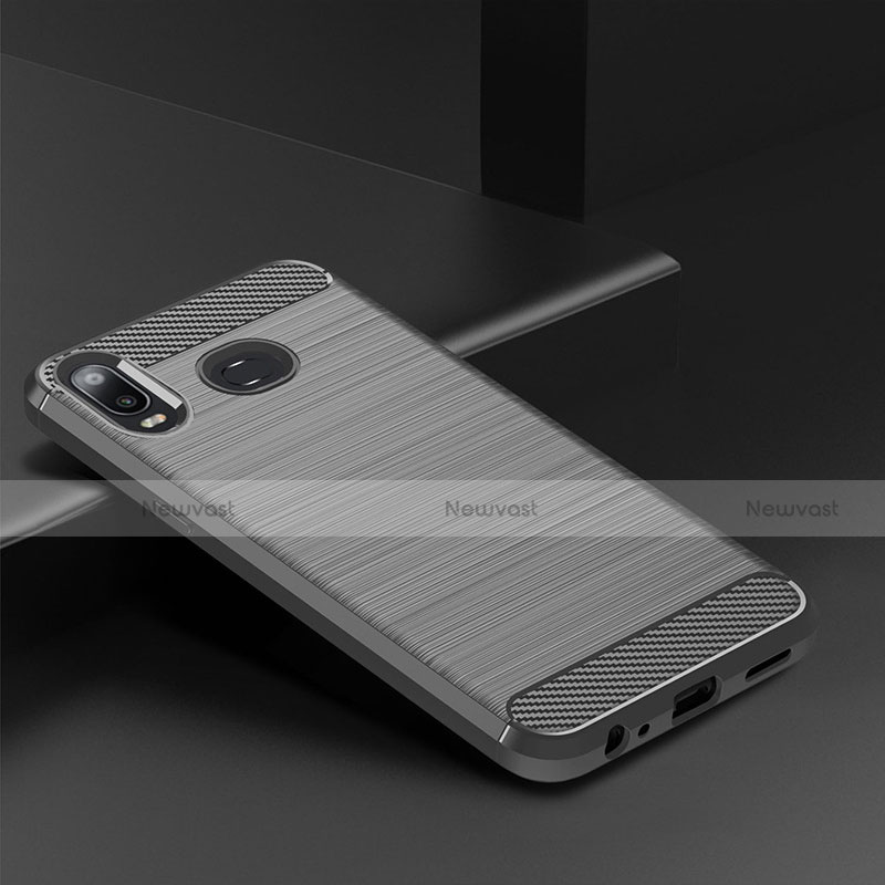 Silicone Candy Rubber TPU Twill Soft Case Cover for Samsung Galaxy A6s Silver