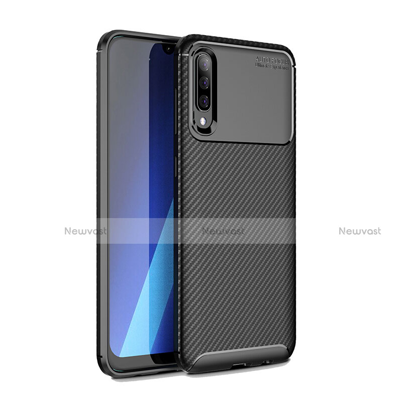 Silicone Candy Rubber TPU Twill Soft Case Cover for Samsung Galaxy A70 Black