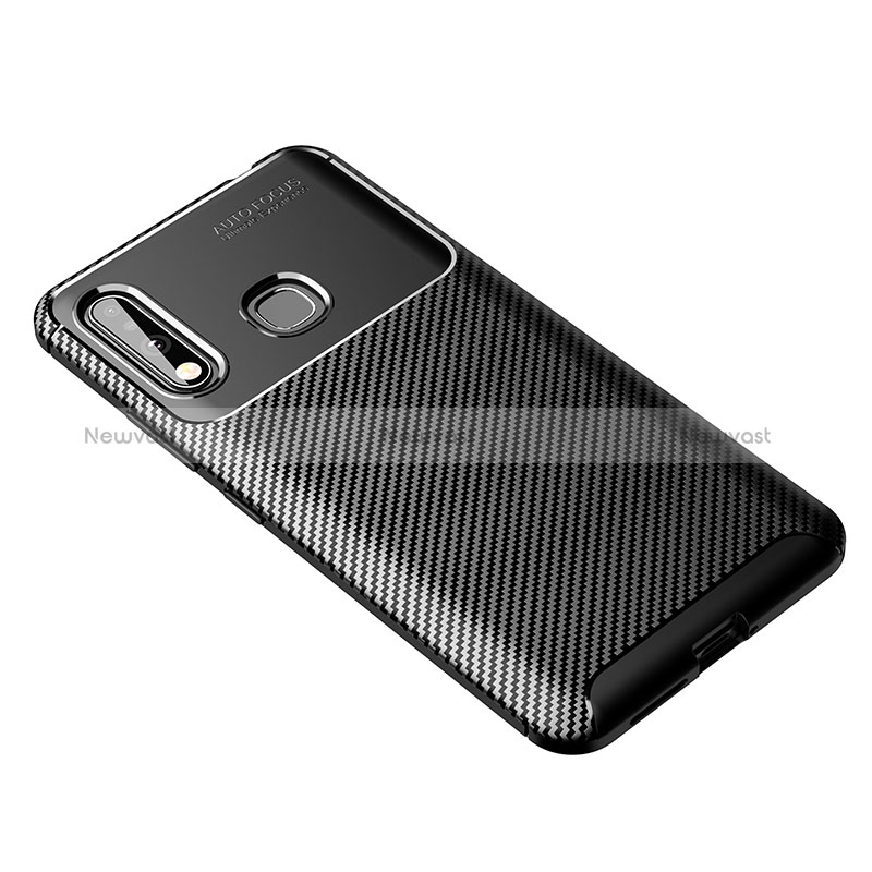 Silicone Candy Rubber TPU Twill Soft Case Cover for Samsung Galaxy A70E Black