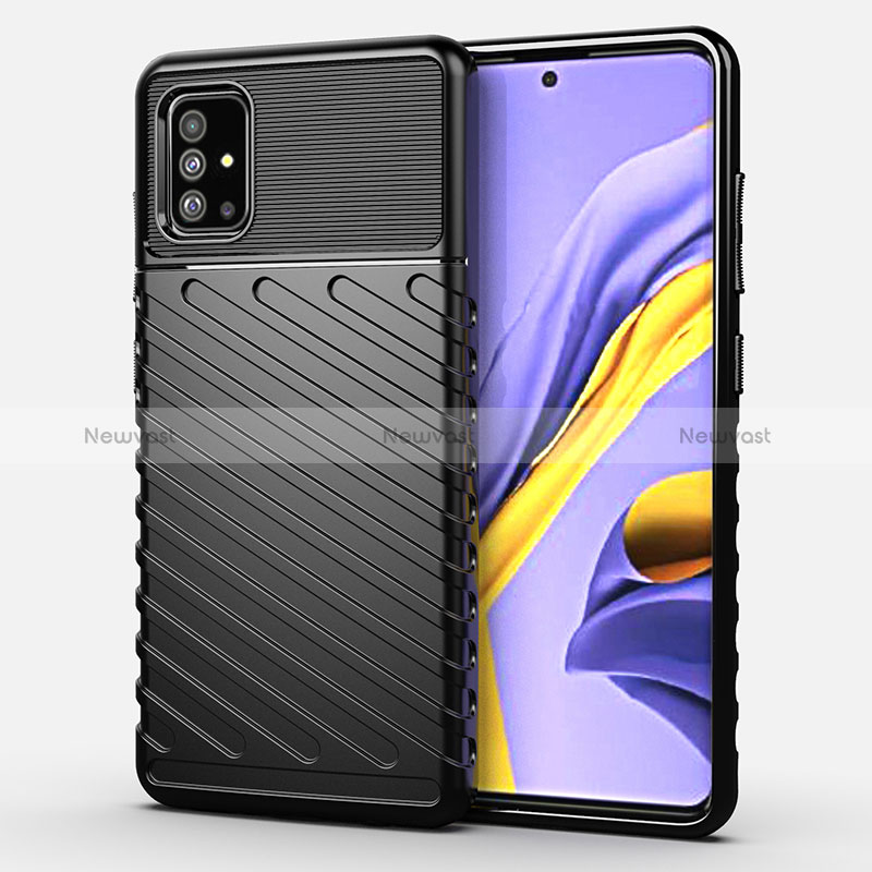 Silicone Candy Rubber TPU Twill Soft Case Cover for Samsung Galaxy M40S Black