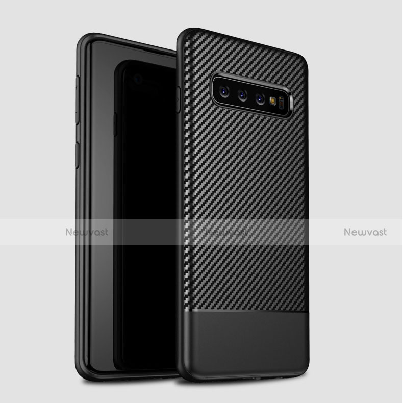 Silicone Candy Rubber TPU Twill Soft Case Cover for Samsung Galaxy S10 5G Black