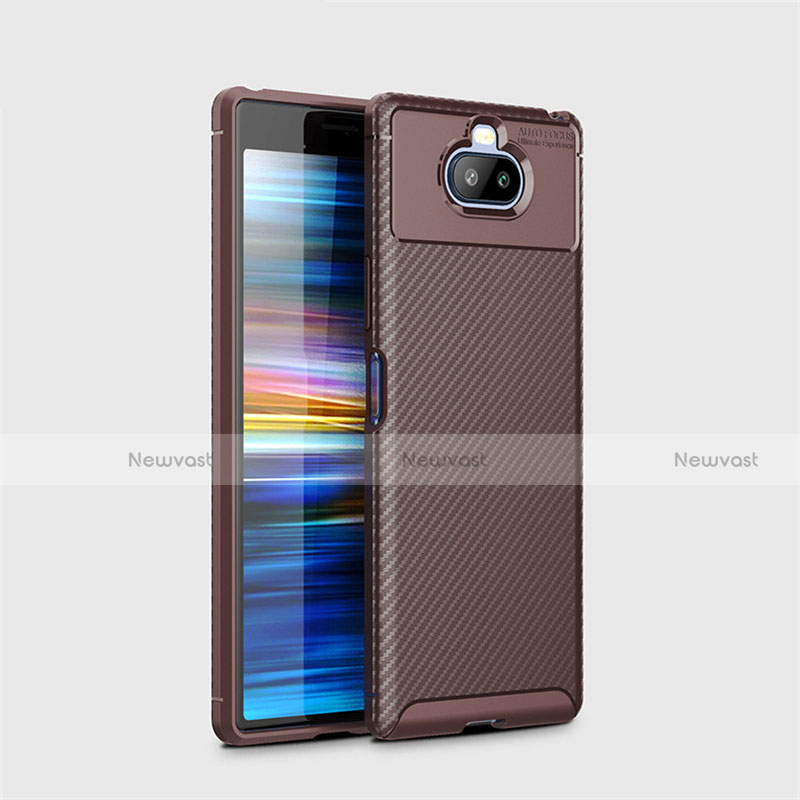 Silicone Candy Rubber TPU Twill Soft Case Cover for Sony Xperia 8 Brown