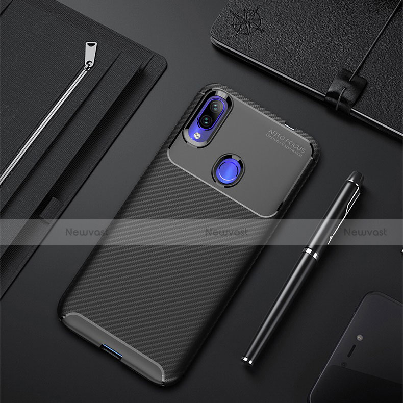 Silicone Candy Rubber TPU Twill Soft Case Cover for Xiaomi Redmi 7 Black