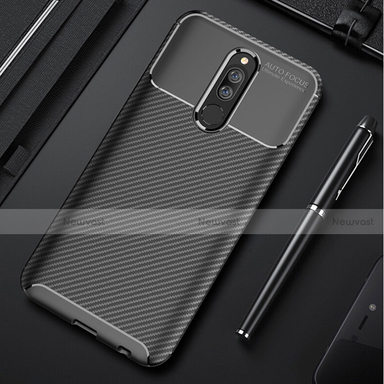 Silicone Candy Rubber TPU Twill Soft Case Cover for Xiaomi Redmi 8 Black