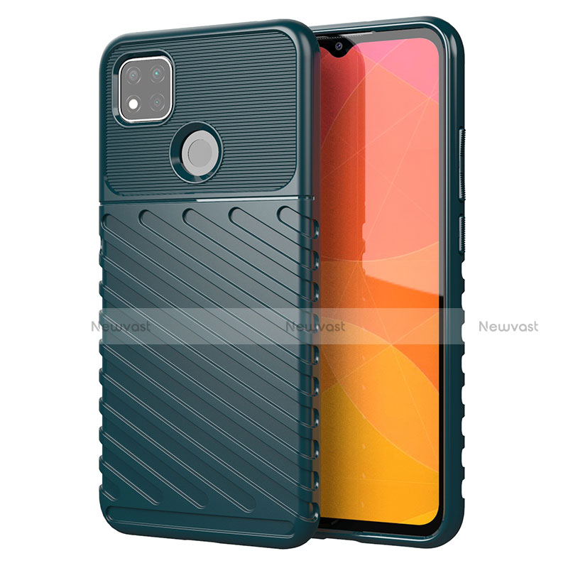 Silicone Candy Rubber TPU Twill Soft Case Cover for Xiaomi Redmi 9 India Midnight Green