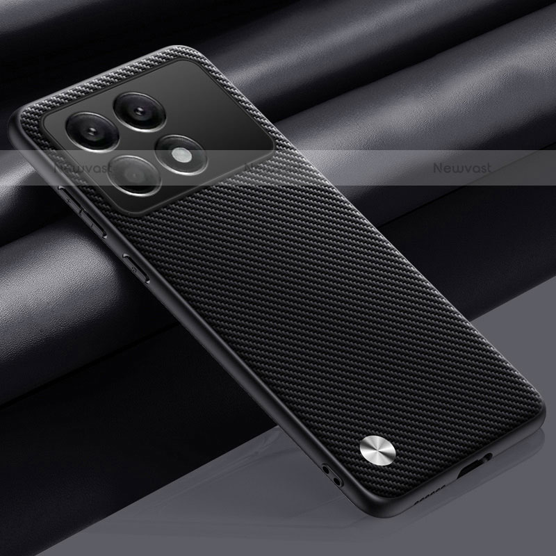 Silicone Candy Rubber TPU Twill Soft Case Cover for Xiaomi Redmi K70E 5G Black