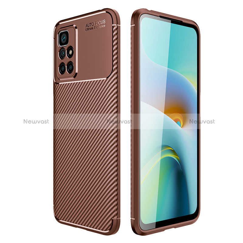 Silicone Candy Rubber TPU Twill Soft Case Cover for Xiaomi Redmi Note 11 4G (2021) Brown