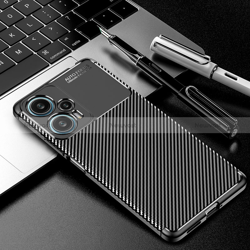 Silicone Candy Rubber TPU Twill Soft Case Cover for Xiaomi Redmi Note 12 Turbo 5G Black