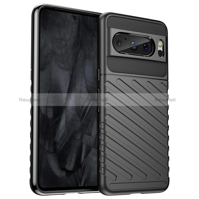 Silicone Candy Rubber TPU Twill Soft Case Cover MF1 for Google Pixel 8 Pro 5G Black