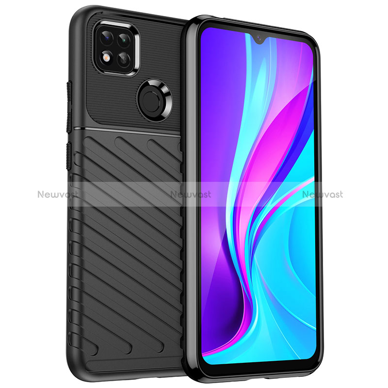 Silicone Candy Rubber TPU Twill Soft Case Cover MF1 for Xiaomi Redmi 9 Activ Black