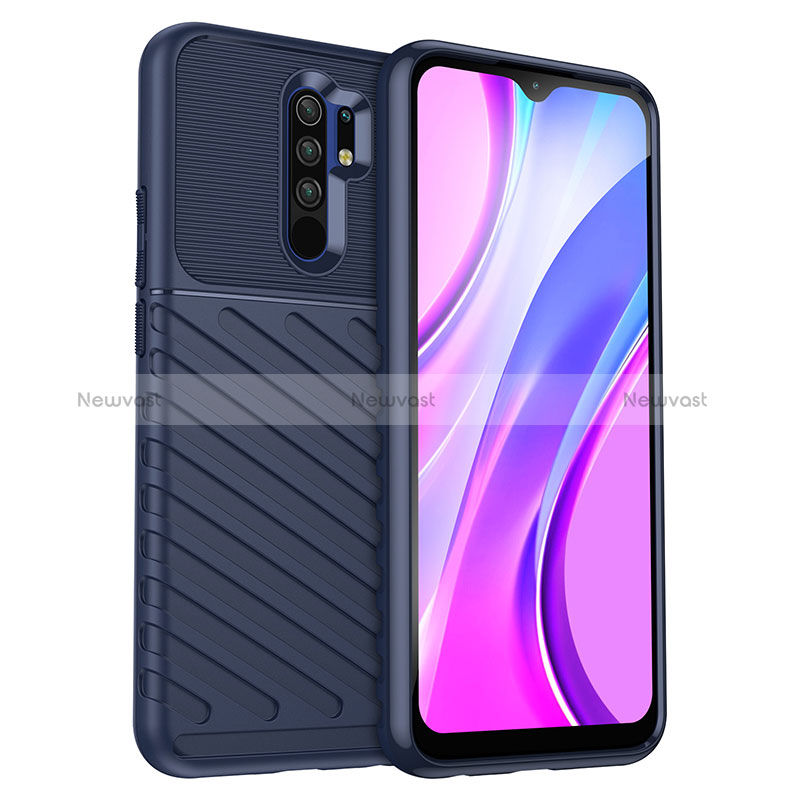 Silicone Candy Rubber TPU Twill Soft Case Cover MF1 for Xiaomi Redmi 9 Prime India