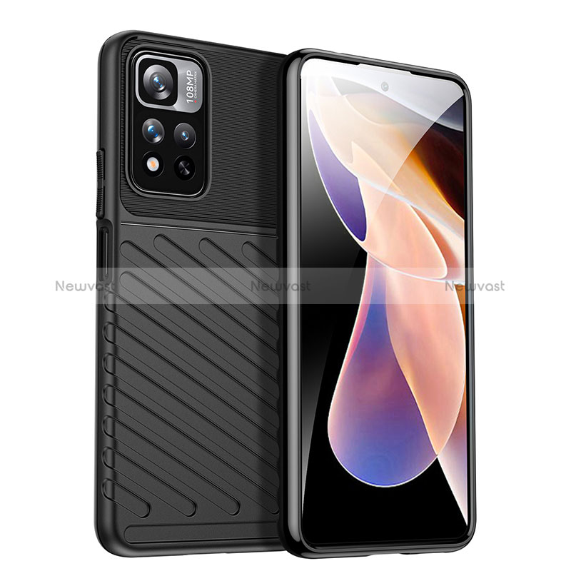 Silicone Candy Rubber TPU Twill Soft Case Cover MF1 for Xiaomi Redmi Note 11 Pro+ Plus 5G Black