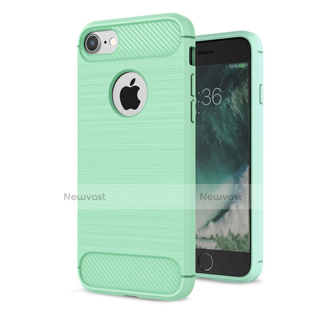 Silicone Candy Rubber TPU Twill Soft Case Cover S01 for Apple iPhone 8 Green