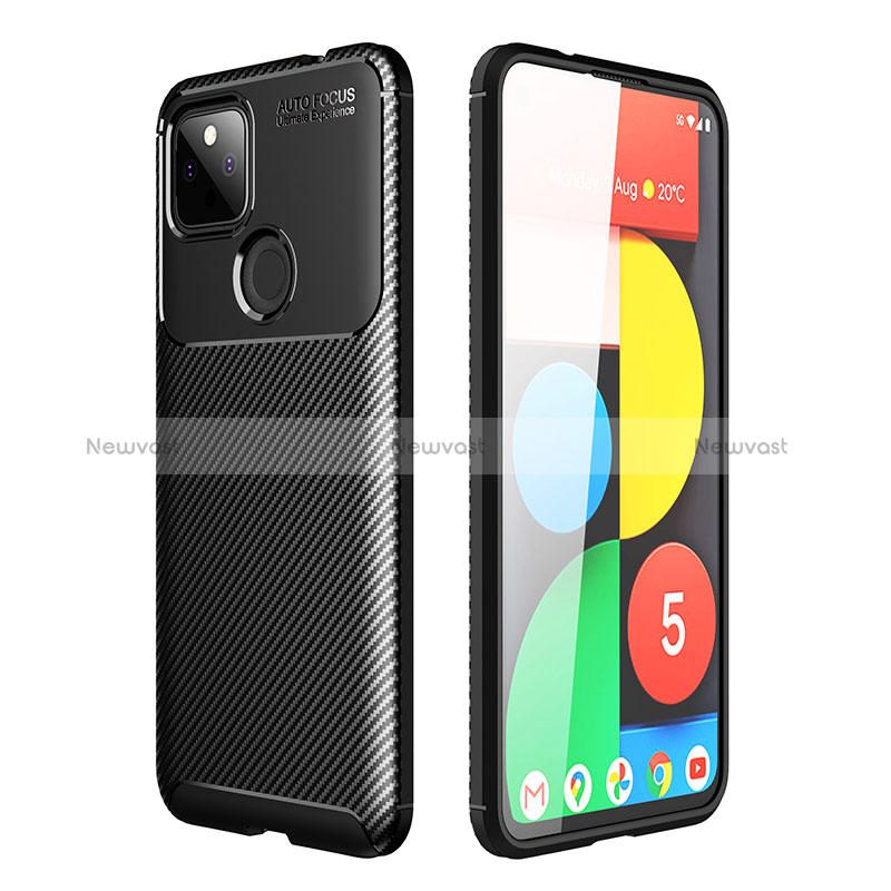 Silicone Candy Rubber TPU Twill Soft Case Cover S01 for Google Pixel 5a 5G