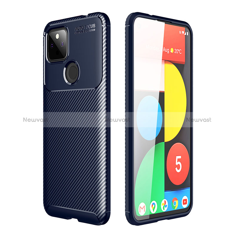 Silicone Candy Rubber TPU Twill Soft Case Cover S01 for Google Pixel 5a 5G