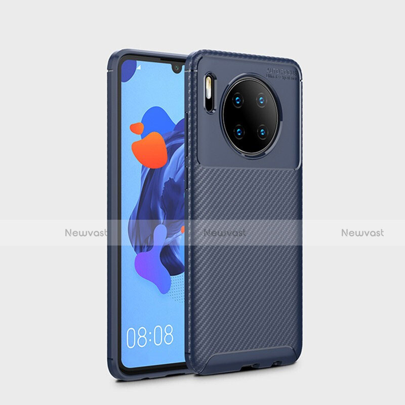 Silicone Candy Rubber TPU Twill Soft Case Cover S01 for Huawei Mate 30 Blue