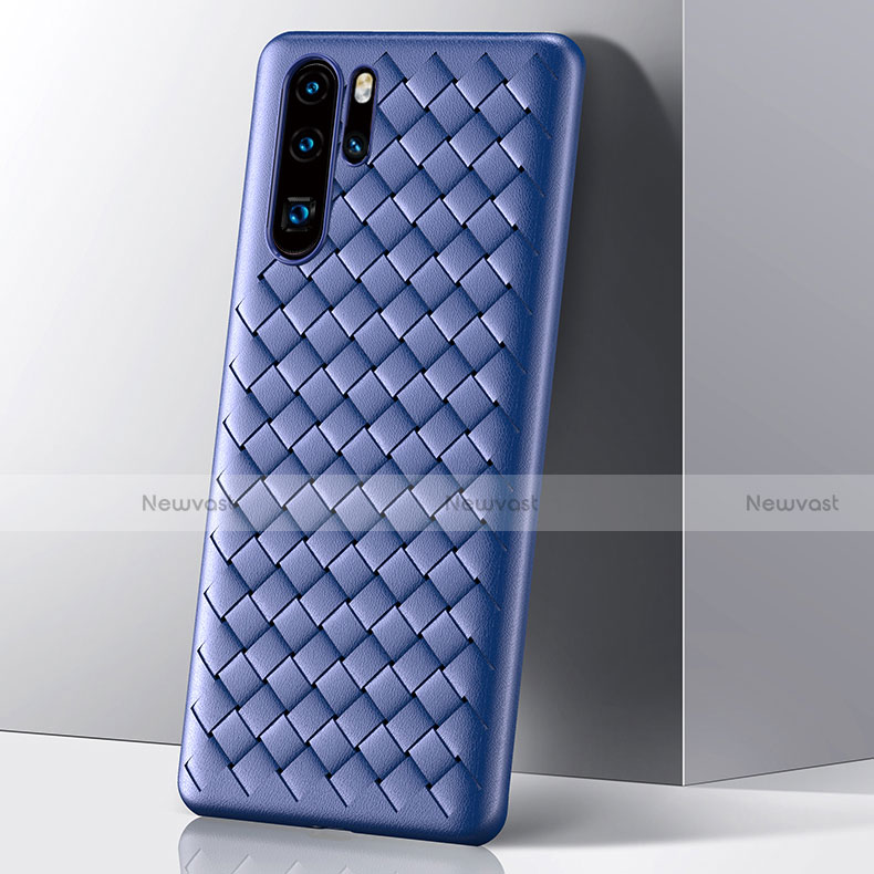 Silicone Candy Rubber TPU Twill Soft Case Cover S01 for Huawei P30 Pro New Edition Blue