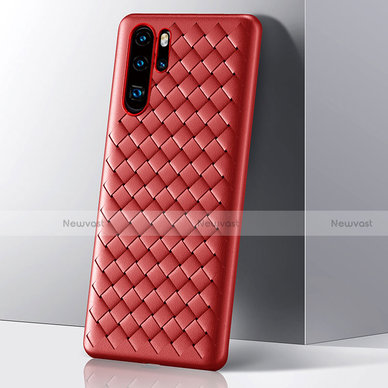 Silicone Candy Rubber TPU Twill Soft Case Cover S01 for Huawei P30 Pro New Edition Red