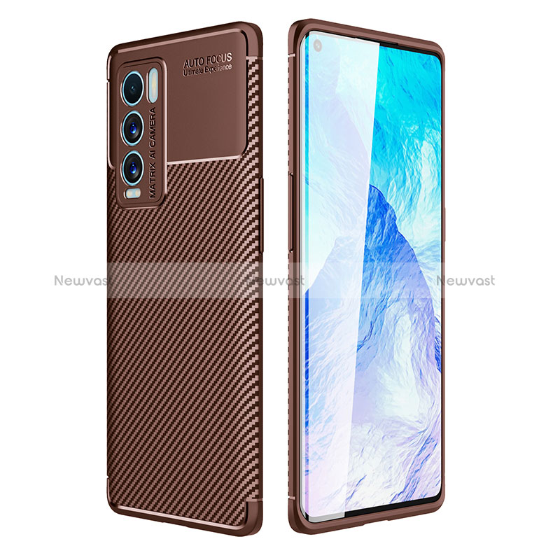 Silicone Candy Rubber TPU Twill Soft Case Cover S01 for Realme GT Master Explorer 5G Brown